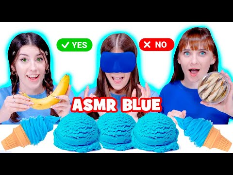 ASMR Eating Only Blue Ice Cream Yes or No Mukbang