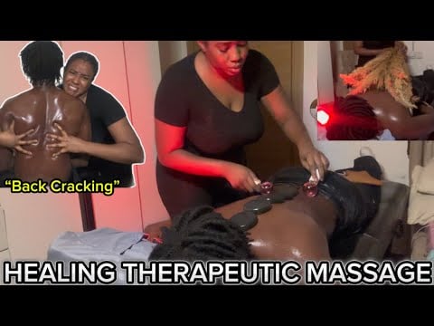 ASMR: RELAXING BACK TRACING & DEEP TISSUE MASSAGE FOR STRESS RELIEF THERAPY,ASIAN HOT STONE METHOD 
