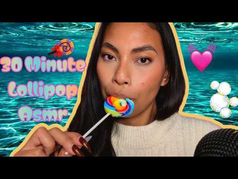 ASMR 30 Minute Swirl Lollipop Video Loop For Insomnia , Fall Asleep To Tingling Mouth Sounds