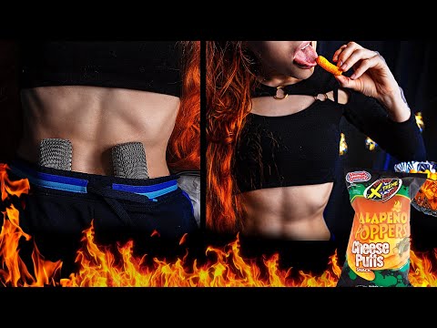 ASMR STOMACH SOUNDS - Jalapeño poppers 🌶️ digestion sounds w/ DOUBLE MICS 🎙️🎙️ growling, noises