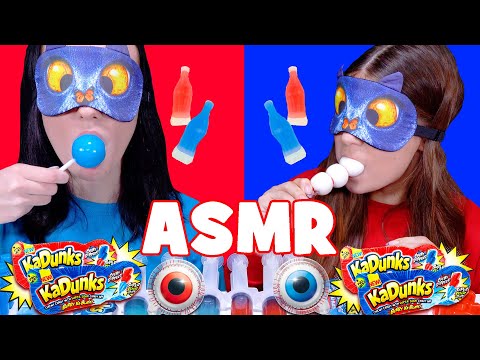 ASMR Full Video Red Food VS Blue Food Candy Race Eating Challenge