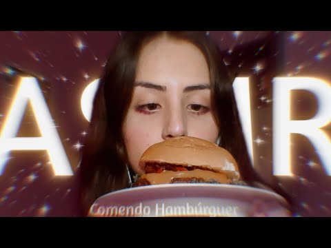 ASMR COMENDO HAMBÚRGUER 🍔💖