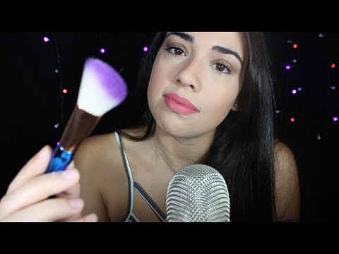 ASMR Pinceis na tela e microfone c/ sons de boca - Like like ❤️