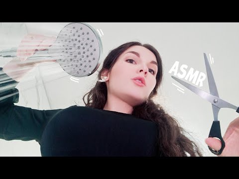 АСМР [RP] Парикмахер 💇 Стрижка волос, Шампунь, Массаж ✂ ASMR Hairdresser, haircut, massage