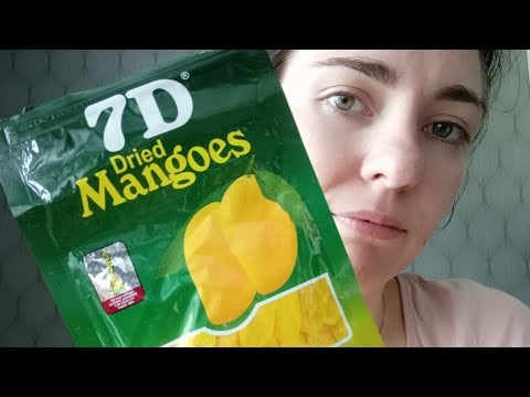 ASMR- Snacking on dried mangoes 🥭