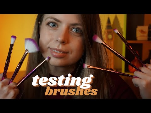 [ASMR] 🤔 Which brush  will you choose? | Mic brushing, testing brushes, whispering