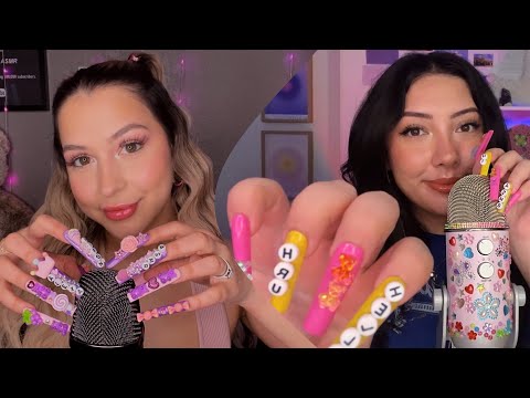 ASMR with XL nailz ~ Mic Scratching, Nail tapping, Nail clacking (collab with ASMR JADE)🫶🏻💜