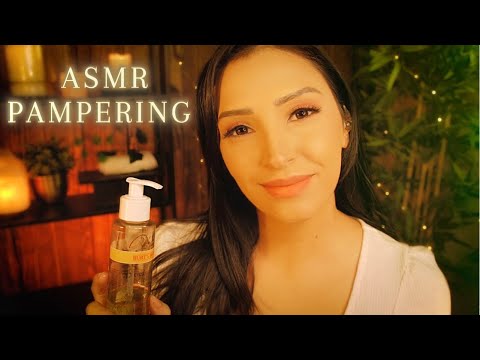 ASMR | Sleep Massage + Pampering You Before Sleep | ASMR Hair Play