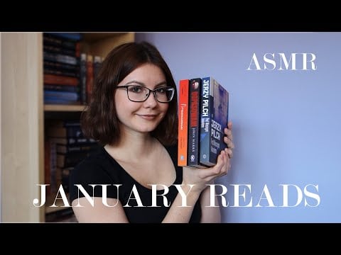 asmr | january wrap-up | book cover tracing, tapping, whispering (tingly and relaxing)