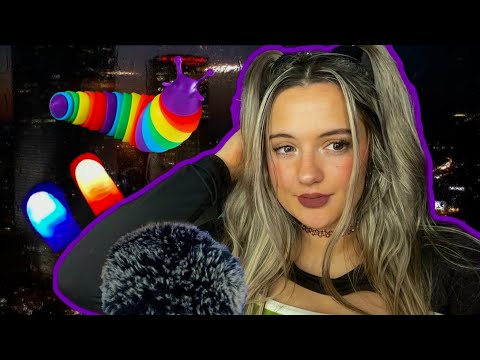 ASMR LIVE pt. 3 💙🩷💚 — thumb lights, mouth sounds, sensory slug, fluffy mic, whispers, etc!