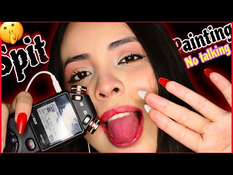 🤫No talking Spit Painting 👆🏼🎨💦/ASMR
