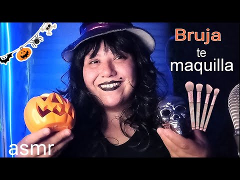 ASMR BRUJA 🧙‍♀️  te MAQUILLA para tu HALLOWEEN 🎃 *roleplay cosquilloso