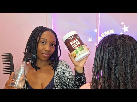 ASMR - Tirando suas tranças e Finalizando seus Cachos devagar ✨️ (com voz suave) #asmr  #roleplay 