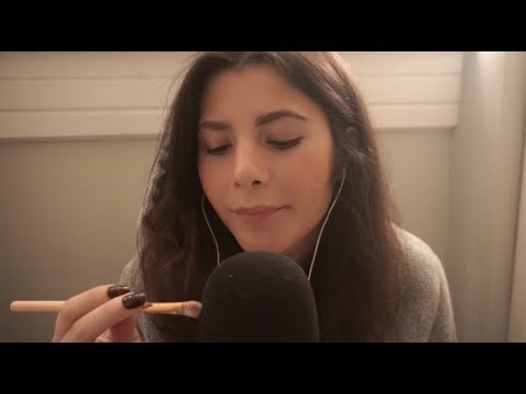 ASMR Close-up Whispering & Mic Brushing