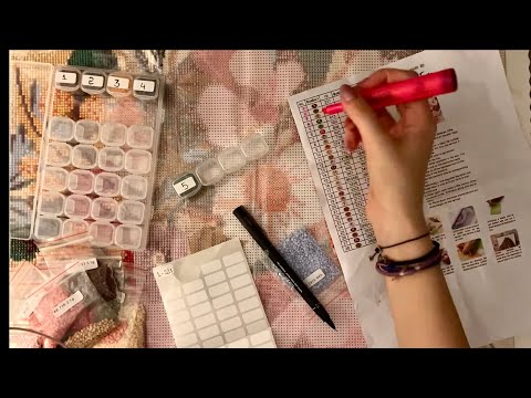 😴 ASMR - Organizing the diamonds 💎 Of my Diamond Painting - Clicky Whispers