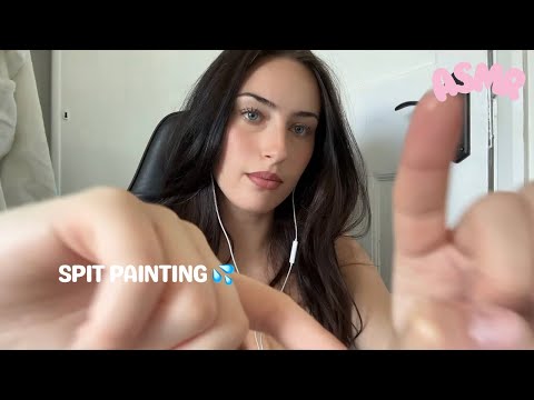 ASMR Spit Painting💦| Wet Mouth Sounds, Hand Movements & Visual Triggers (No Talking)