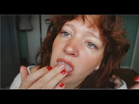 ASMR spit painting your face without talking ( intense mouth sounds )