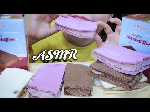 ASMR KOREAN PANGTOA CHOCO CHIFFON ICE CREAM , SOFT CRUNCHY EATING SOUNDS | LINH-ASMR