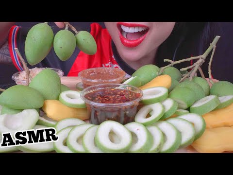 ASMR SOUR MANGO + SWEET SPICY DIPPING SAUCE (MOUTH WATERING EATING SOUNDS) NO TALKING | SAS-ASMR