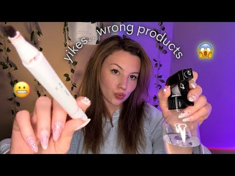 ASMR MAKEUP APPLICATION With The❗️WRONG❗️Products (oops)