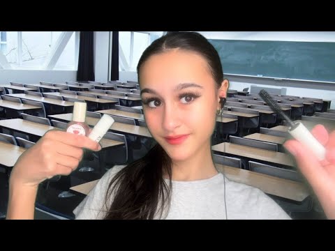 ASMR| Nice girl in the back of CLASS does your MAKEUP!? 😳