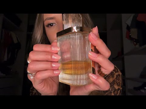 ASMR com os perfumes do meu namorado ✨ spraying, tapping, sussurros..