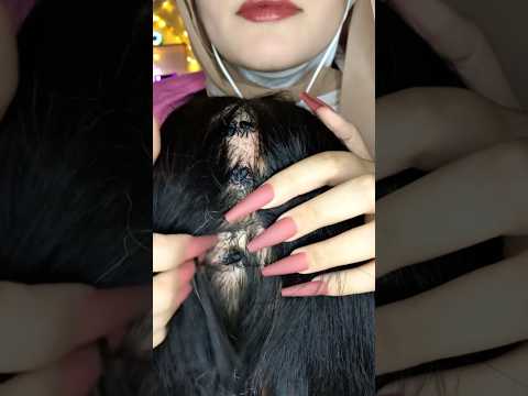 Hair Play With Long Nails 💆🏻‍♀️🤤 #asmr #visualtingle #asmrmassage #asmrscratching #shorts