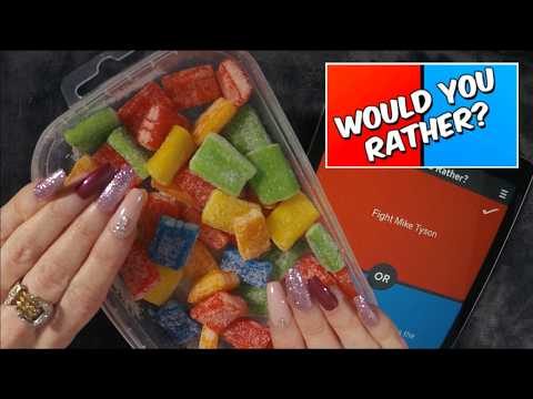 ASMR Gummy Rainbow Bricks & Would You Rather On iPad | Whispered Game Play & Tapping