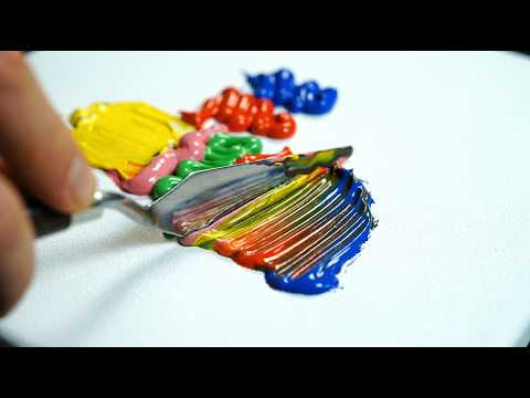 ASMR Smearing oil paints (no talking)