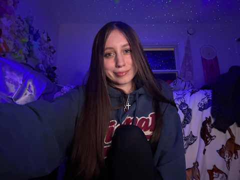 ASMR on myself!! hairplay, talking, tapping on props