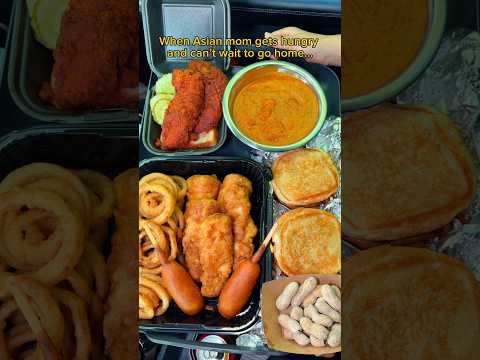 When Asian mom gets hungry and can’t wait to go home… #food #eating #mukbang #burger