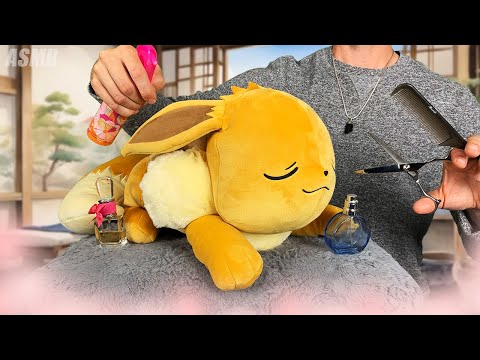 Relaxing Pokémon Spa ASMR 💤 Eevee Gets a Haircut & Massage at the Pokémon Salon & Spa ✂️✨