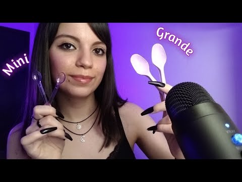 ASMR - Colher no microfone, (mini e grande) qual sua preferida?