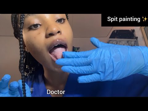 ASMR SPIT PAINTING ROLE-PLAY| Doctor’s Appointment…… Mouth Sounds & Finger Fluttering ✨