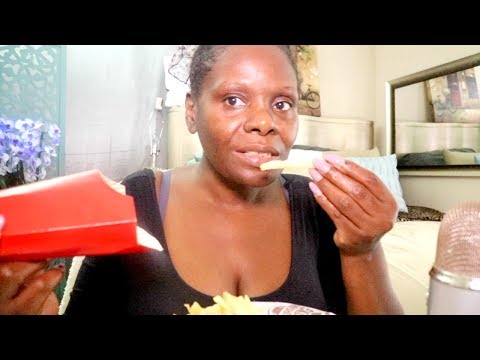 Lip Smacking ASMR Eating Sounds Ramble Mcdonalds Fries | Bk Cheese Burger