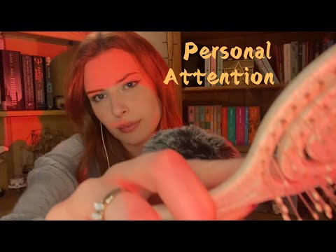 ASMR Personal Attention 🎀 Hand Movements, Hair Brushing and Clipping, Face Brushing