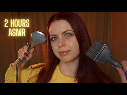 [ASMR 2 HOURS] Let's dye your hair red | Layered sounds, Role play, personal attention