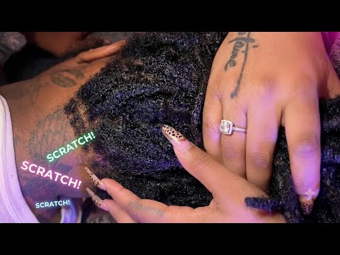 ASMR - INTENSE Brain 🧠TINGLING 💆🏾Scalp SCRATCHING | Dreadlock 4c hair ASMR 