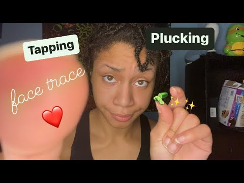 ASMR - Plucking, Taps, Face Trace Affirmations (Cristy)
