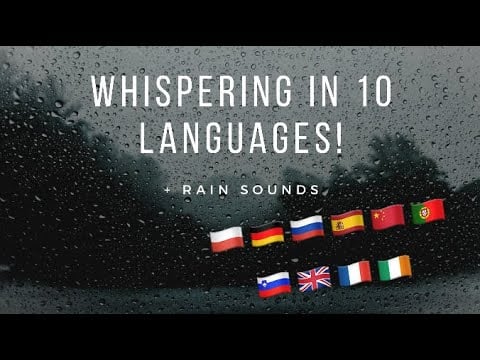 ASMR Whispering in 10 Languages | Rain Sounds 💦☔