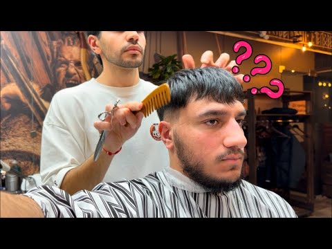 Traditional ASMR Full Service in Barbershop with scissors, clippers  and combs. Relax ASMR Haircut