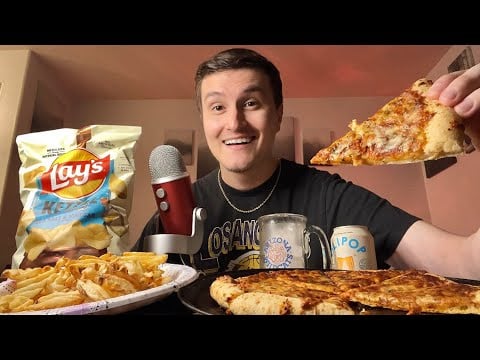 ASMR JUNK FOOD MUKBANG 🍕🍟 (pizza, fries, ice cream) 
