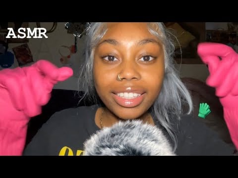 ASMR| Hand Movements With Latex Gloves🧤+ Mouth sounds💓👂🏽