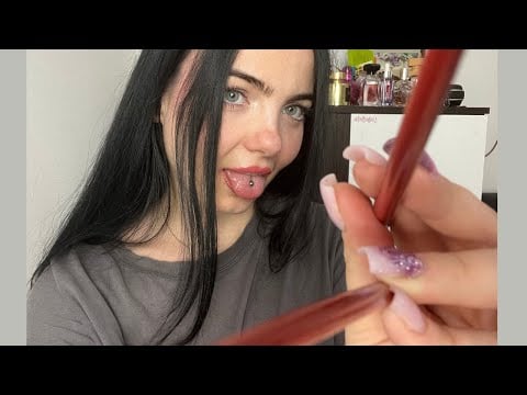ASMR - Spit Painting You with Chopsticks (lens touching) #spitpainting #mouthsounds #asmrsleep