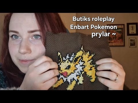Roleplay ASMR på Svenska - butik med pokemon saker. Mouth sounds och tapping.