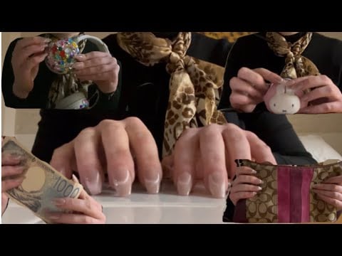 ASMR My classy French friend organizes my bags 👛🥖💅