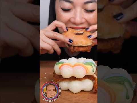 Mochi donut fried chicken. #sasasmr #eatingsounds #letseat #fypfood #fypシ゚  #fypyoutube #fyptrends