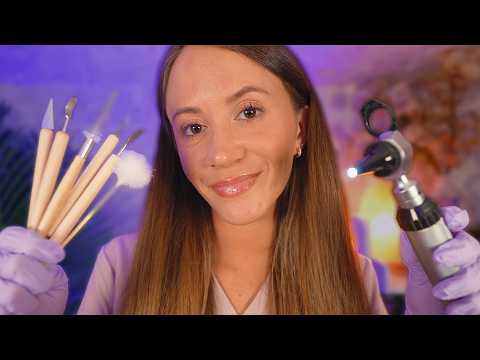 ASMR Doctor Ear Exam & Cleaning👂🏼 Binaural Brushing For Deep Sleep