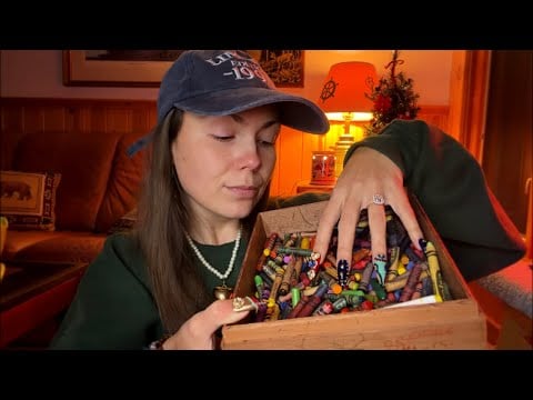 asmr/ the most COZY + TINGLY cabin vibes🖍️🌲🪵 (dim lighting, amazing sounds)