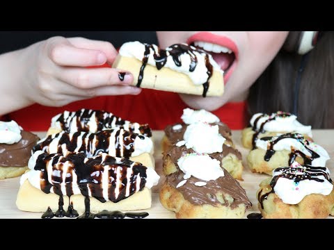 ASMR *homemade* NUTELLA PROFITEROLES & CREAMY EGG YOLK DESSERT (